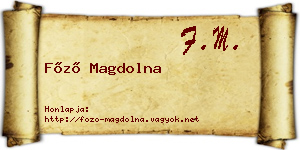 Főző Magdolna névjegykártya